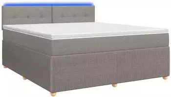 vidaXL Boxspringbett mit Matratze, Stoff, taupe, 180x200cm (3452992)