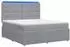vidaXL Boxspringbett mit Matratze & LED, Stoff, hellgrau, 160x200cm (3455895)