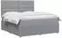 vidaXL Boxspringbett mit Matratze & LED, Stoff, hellgrau, 160x200cm (3455895)
