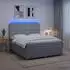 vidaXL Boxspringbett mit Matratze & LED, Stoff, hellgrau, 160x200cm (3455895)