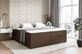 ALTDECOR MARCE-BW Boxspringbett mit Bettkasten, H3, braun, 140x200cm (800000506049)