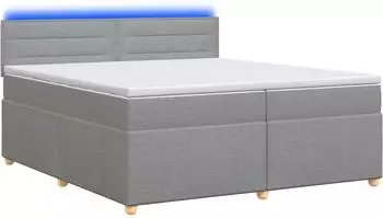 vidaXL Boxspringbett mit Matratze hellgrau 200x200cm Stoff (3452492)