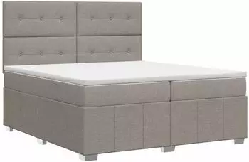 vidaXL Boxspringbett mit Matratze, Stoff, taupe, 140x190cm (3454138)