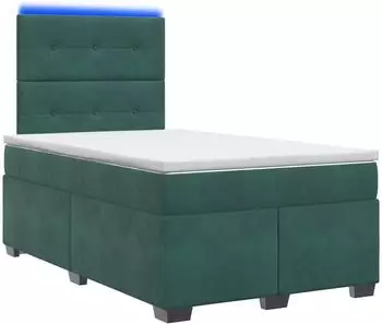 vidaXL Boxspringbett mit Matratze 120x190cm, Samt, dunkelgr&uuml;n (3455069)