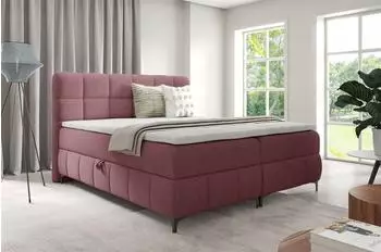 Fun Möbel Sophie Boxspringbett 180x200cm Stoff Aragon bordeauxrot