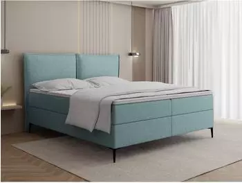 WFL GROUP Calio Rise Boxspringbett mit Bettkasten, Chenille t&uuml;rkis, 140x200cm (800001913238)