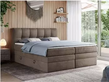 MKS Alvin King Boxspringbett mit Bettkasten, Multipocket-Matratze und Topper, 180x200cm (800000629520)