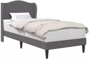 vidaXL Bettrahmen mit Kopfteil grau 100x200cm Kunstleder (42027843)