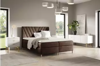Fun Möbel ESPEN Boxspringbett 200x220cm, Stoff, braun
