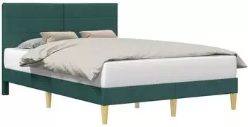 vidaXL Bettrahmen mit Kopfteil dunkelgrau 153x203cm Stoff (42027622)