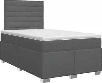 vidaXL Boxspringbett mit Matratze dunkelgrau 120x200cm Stoff (3453375)