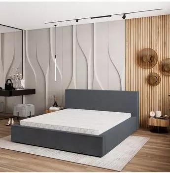 Masseno Celora Polsterbett 180x200cm mit Bettkasten, grau (800001224225)