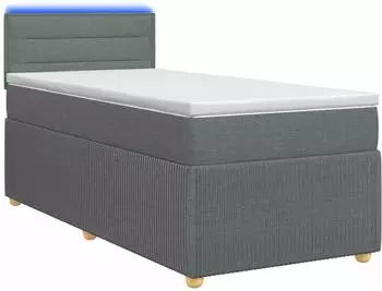 vidaXL Boxspringbett mit Matratze dunkelgrau 80x200cm Stoff (3452793)