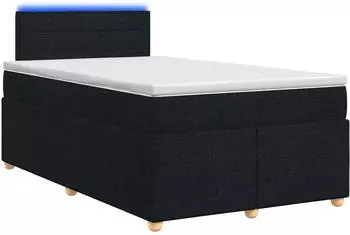 vidaXL Boxspringbett mit Matratze, Stoff, schwarz, 120x200cm (3452389)