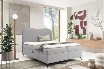 Fun Möbel Blair Premium Boxspringbett 160x220cm, Stoff, grau