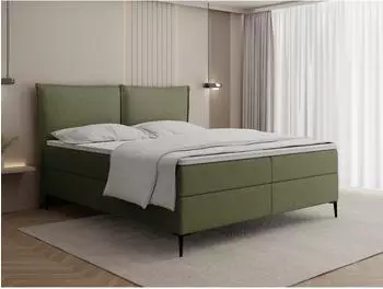 WFL GROUP Calio Rise Boxspringbett mit Bettkasten, Chenille grün, 180x200cm (800001913314)