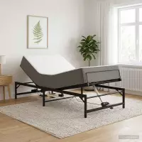 vidaXL Elektrisch verstellbares Bettgestell Schwarz 100 x 190 cm Stahl