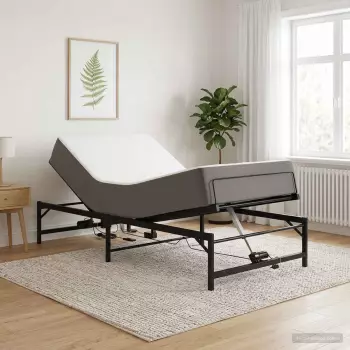 vidaXL Elektrisch verstellbares Bettgestell 100x190cm, Stahl, schwarz (42021380)
