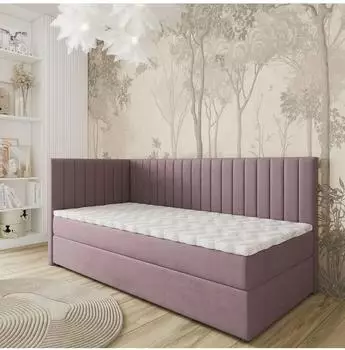 Masseno ARIS Boxspringbett 90x200cm, rosa, mit Bonell-Matratze und Topper (800001402990)
