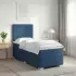vidaXL Boxspringbett mit Matratze und Kopfteil, Stoff, blau, 90x200cm (3454781)