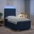vidaXL Boxspringbett mit Matratze und Kopfteil, Stoff, blau, 90x200cm (3454781)