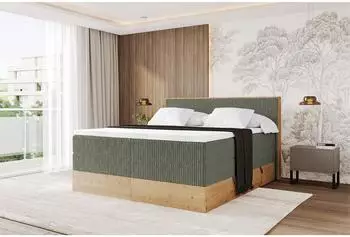 ALTDECOR Lolli9-King Boxspringbett 180x200 H3/H4 olivgrün (800001699738)