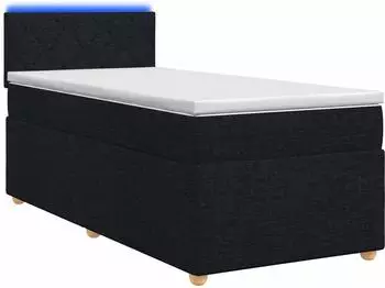 vidaXL Boxspringbett mit Matratze schwarz 80x200cm Stoff (3452298)