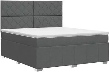 vidaXL Boxspringbett mit Matratze, Stoff, dunkelgrau, 140x190cm