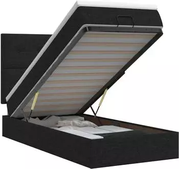 vidaXL Ottomanbett mit Matratze, schwarz, 80x200cm, Stoff (3457447)
