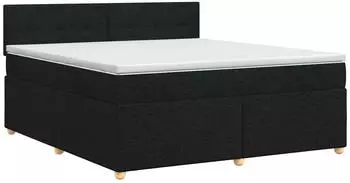 vidaXL Boxspringbett mit Matratze, schwarz, 140x200cm, Stoff (3450974)