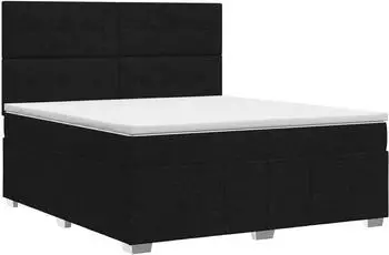 vidaXL Boxspringbett mit Matratze, schwarz, 140x190cm, Stoff (3454136)