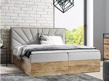 Mirjan24 Wood VII Boxspringbett mit zwei Bettk&auml;sten, Bonellfederkern (800000716859)