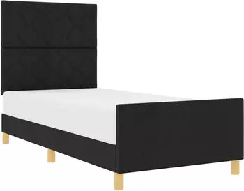 vidaXL Bettgestell mit Kopfteil schwarz 90x190cm, Stoff