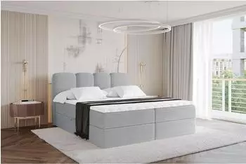 ALTDECOR NINA Boxspringbett 160x200, H3-Matratze, Topper, grau (800001940582)