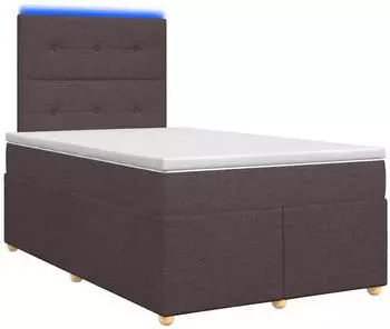 vidaXL Boxspringbett mit Matratze, Stoff, dunkelbraun, 120x190cm (3455304)