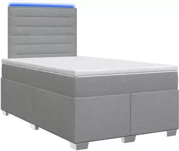 vidaXL Boxspringbett mit Matratze hellgrau 120x190cm Stoff (3454817)