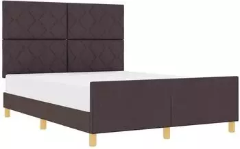 vidaXL Bettgestell mit Kopfteil 140x190cm, Stoff, dunkelbraun