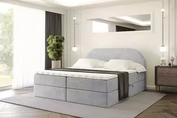 ALTDECOR NOX Boxspringbett mit Matratze H4 und Lattenrost, 160x200cm, grau (800001809091)