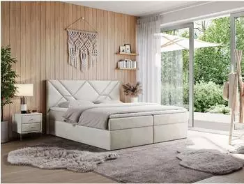 Gerster Neomi Boxspringbett 180x200cm beige Velours H4 (800000790770)