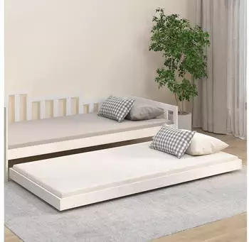 vidaXL Massivholzbett ohne Matratze 80x200 cm Kiefernholz wei&szlig; (823500)