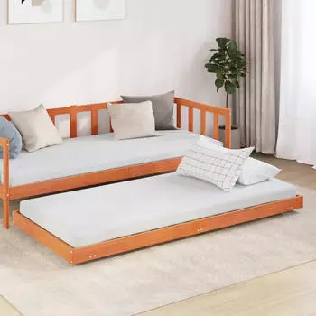 vidaXL Massivholzbett ohne Matratze 80x200 cm Kiefernholz Wachsbraun (864061)