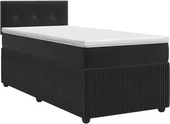 vidaXL Boxspringbett mit Matratze, schwarz, Samt, 80x200cm (3451567)