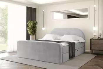 ALTDECOR NOX-Z Boxspringbett mit Bettkasten, 160x200cm, grau (800001954811)