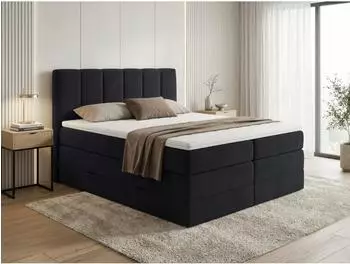 Sofnet Star XL Boxspringbett mit 2 Bettk&auml;sten und Topper, Velours, 180x200cm