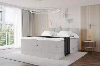 ALTDECOR Nina King Boxspringbett 140x200cm hellgrau H3/H4 (800001936006)