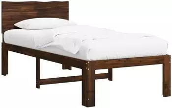 vidaXL Rostock Einzelbettgestell mit Kopfteil, dunkelbraun, 90x190cm (903398)