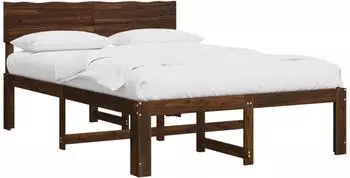 vidaXL Rostock Doppelbettgestell mit Kopfteil, dunkelbraun, 135x190cm (903362)