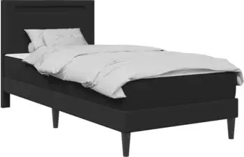 vidaXL Bettrahmen mit LED-Lichtleisten 80x200cm, schwarz, Kunstleder (3414980)