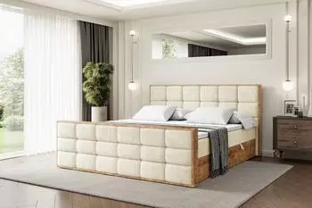 ALTDECOR LOLLI2-Z Boxspringbett 160x200cm, H4-Matratze, beige (800001954765)