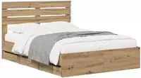 vidaXL Bed Frame with Storage and Headboard Artisan Oak 160 x 200 cm